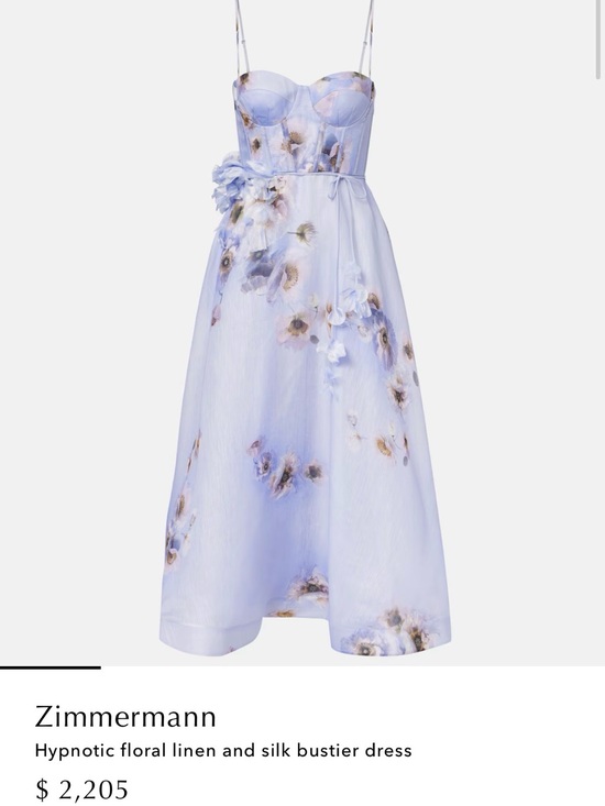 Zimmermann Dresses & Skirts - Zimmermann Lilac Floral Bustier Midi Dress